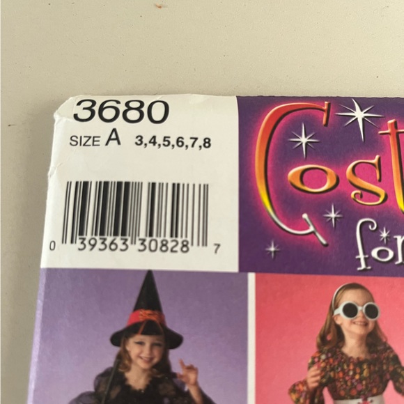 Simplicity 3680 Uncut Sewing Pattern Cowgirl Pirate Witch Fairy Costume for Kids - Picture 2 of 4